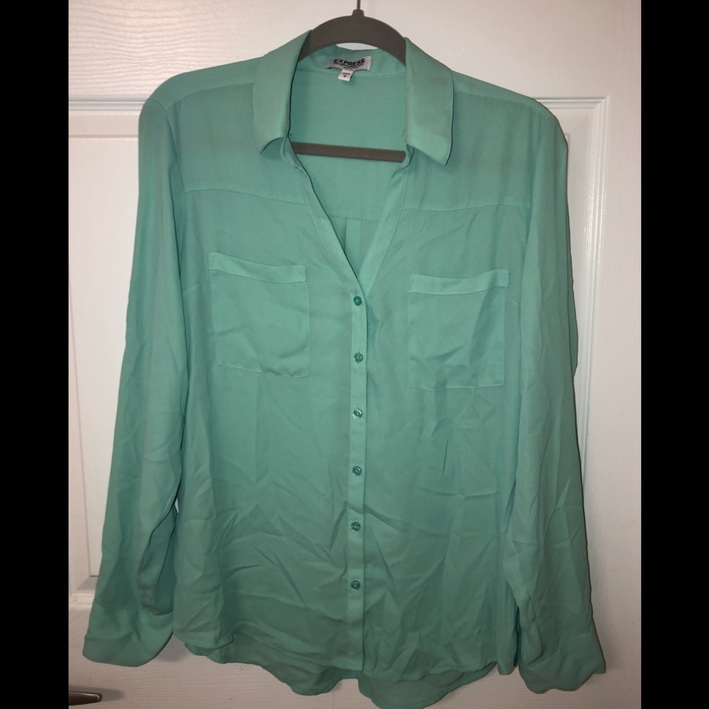 Express Teal Button Down